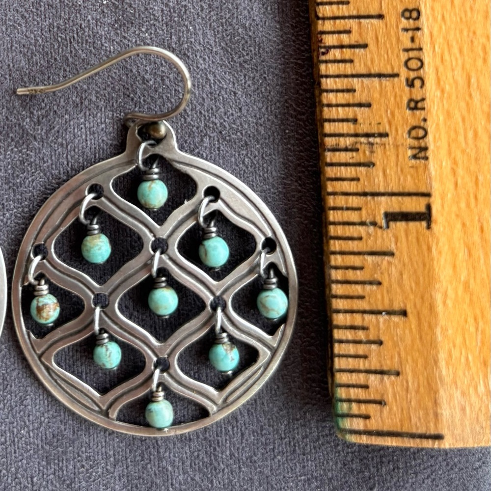 Silpada 925 Sterling Silver Howlite Bead Round Cutout Blue W1682 Earrings - Picture 6 of 6